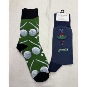 Soxfords Golf Socks Embroidered Pima Cotton Socks One Size M8 2 Pairs